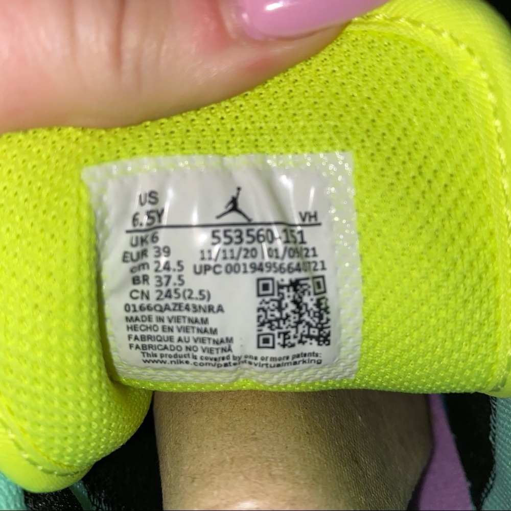 Nike Air Jordan 1 Mid GS Violet Shock 6.5Y 8W New - Picture 5 of 5